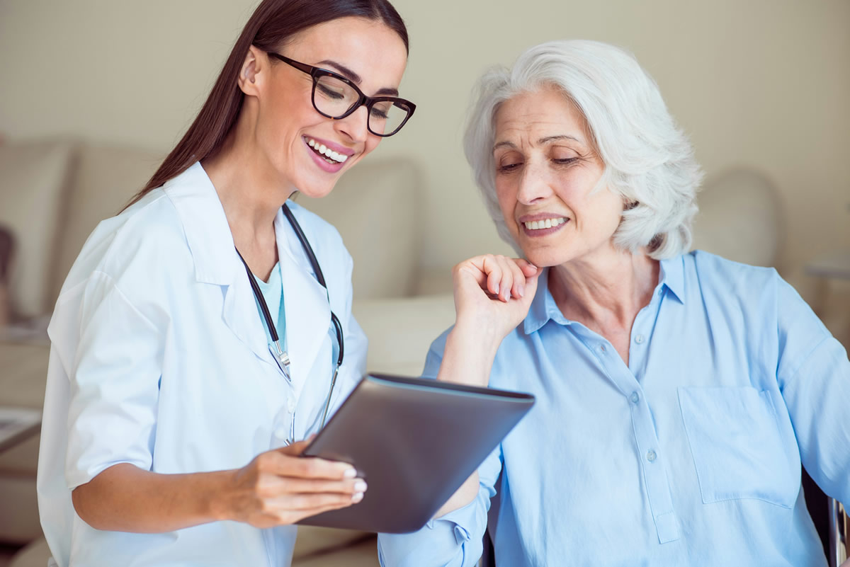 provider with elderly woman